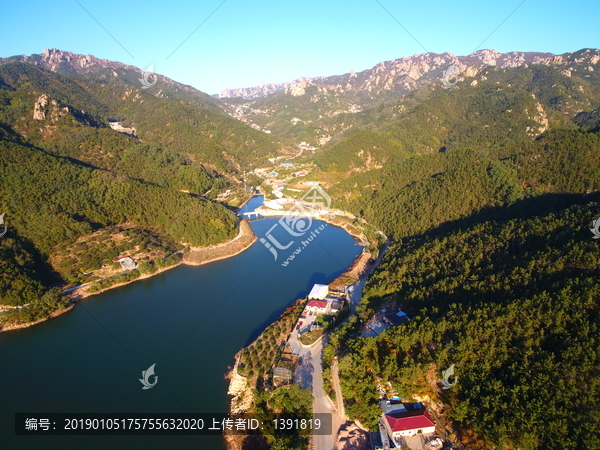 航拍青岛大石村水库