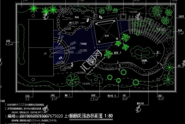 屋顶花园景观施工图cad