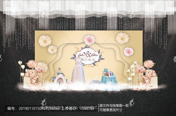 香檳色婚禮迎賓區(qū)