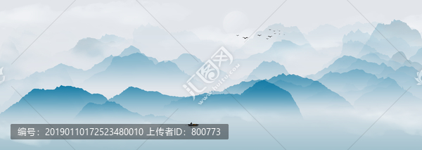 巨幅水墨山水畫