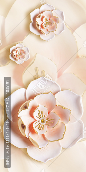 浮雕花瓣花卉唯美玄關(guān)過道