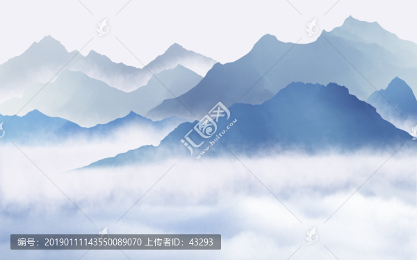 抽象水墨山水畫