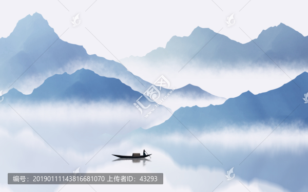新中式抽象意境山水畫(huà)
