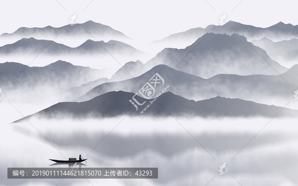 新中式抽象意境山水畫