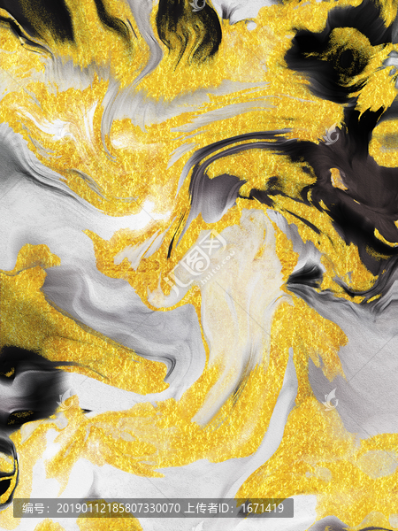 豎版金色抽象裝飾畫