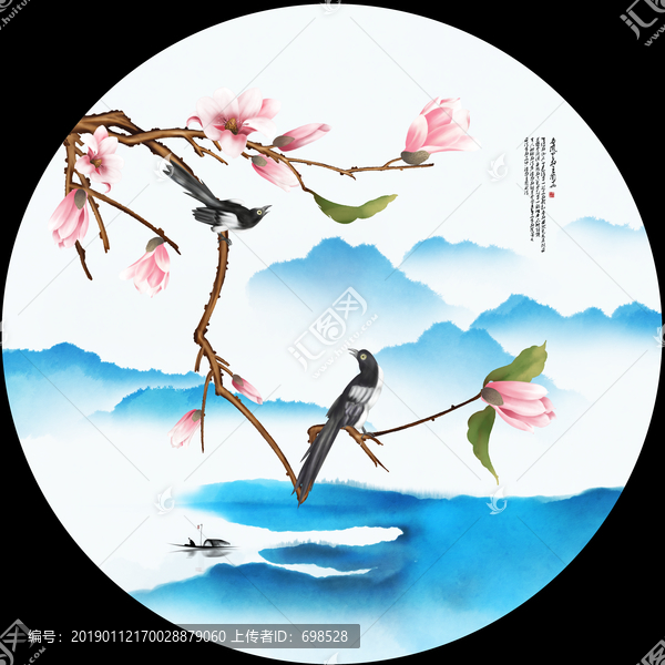 手繪工筆畫花鳥畫插畫