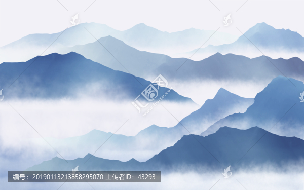 抽象意境水墨山水画