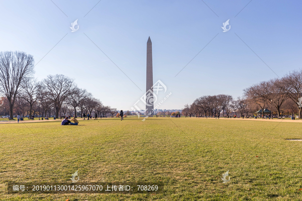 华盛顿纪念碑与国会山公园风景