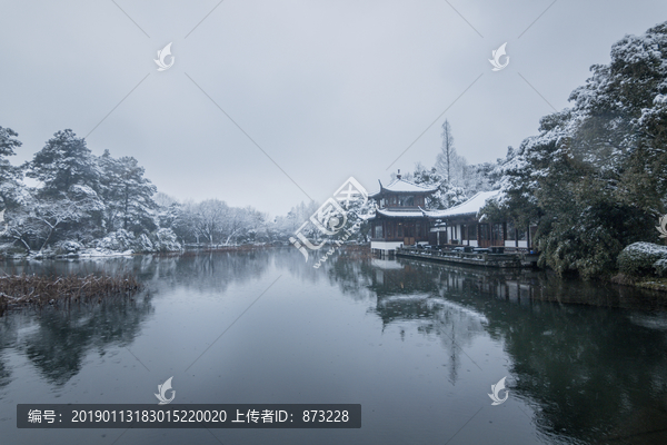 杭州曲院风荷雪景