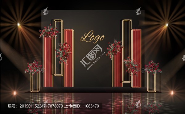 黑紅金婚禮設(shè)計(jì)