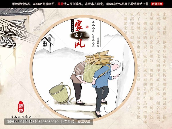 中國傳統(tǒng)文化家風(fēng)家訓(xùn)展板掛畫