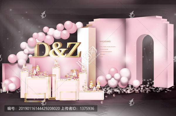 白粉色婚禮夢幻甜品