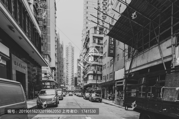 老香港黑白街景