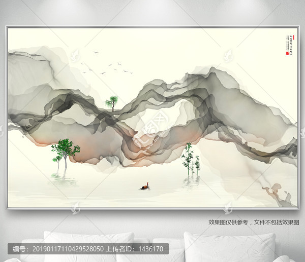 禪境水墨裝飾畫