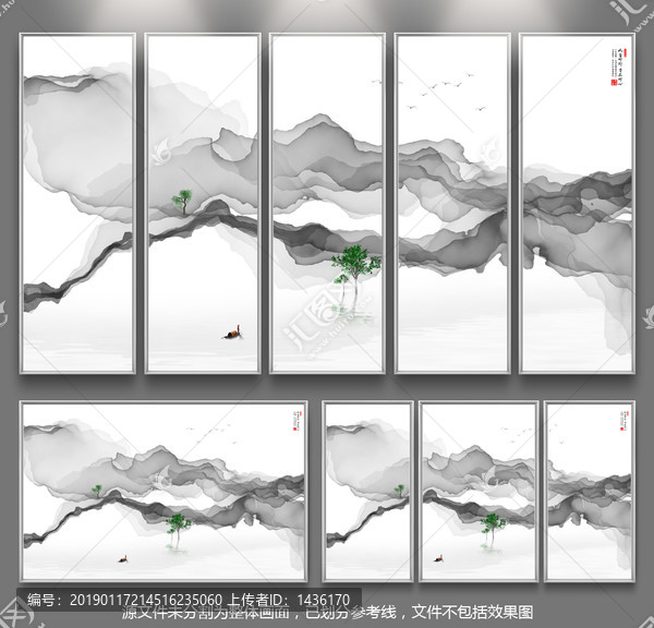 水墨線條意境裝飾畫