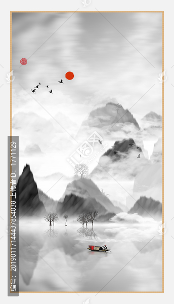 藝術(shù)裝飾抽象山水掛畫