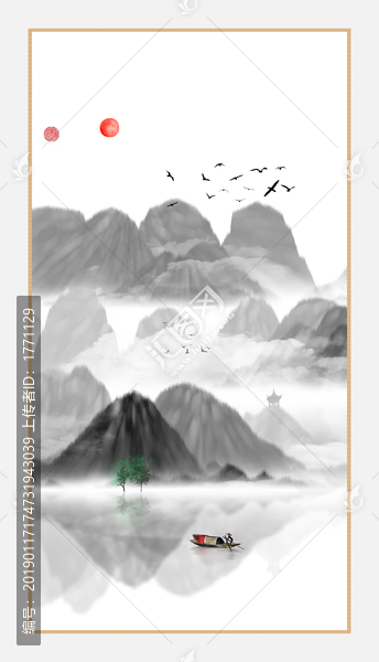 藝術(shù)裝飾抽象山水掛畫
