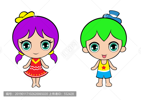 男孩女孩卡通設(shè)計(jì)