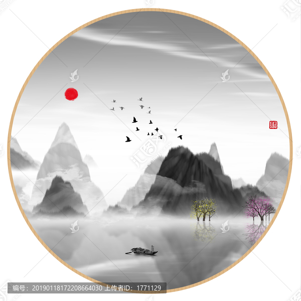 藝術(shù)裝飾抽象山水掛畫