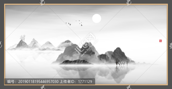 藝術(shù)裝飾抽象山水掛畫