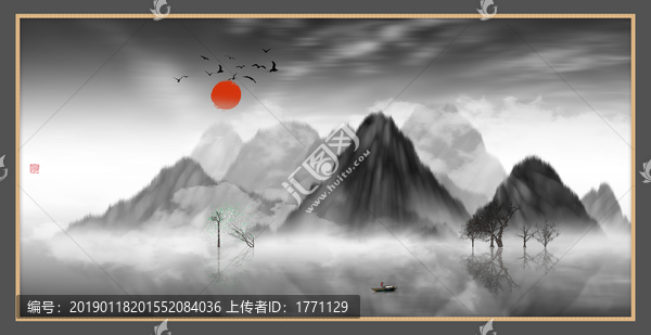 藝術(shù)裝飾抽象山水掛畫