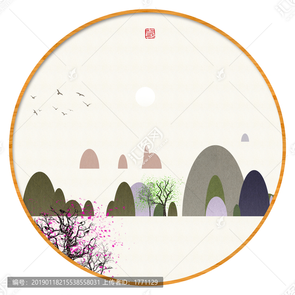 藝術(shù)裝飾抽象山水掛畫(huà)