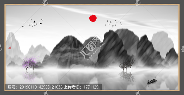 現(xiàn)代水墨水彩抽象油畫