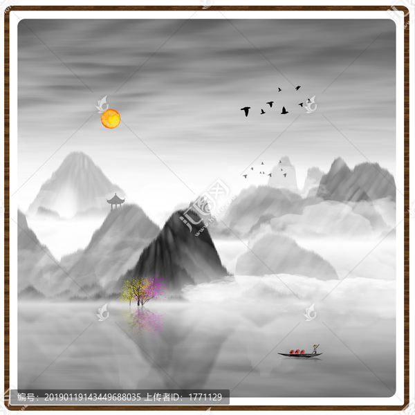 現(xiàn)代水墨水彩抽象油畫(huà)