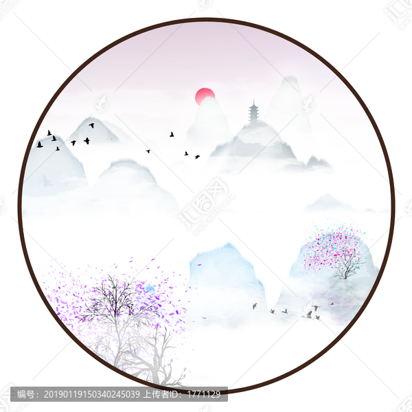 藝術裝飾抽象山水掛畫