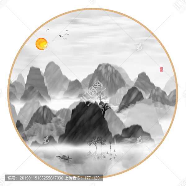 藝術(shù)裝飾抽象山水掛畫