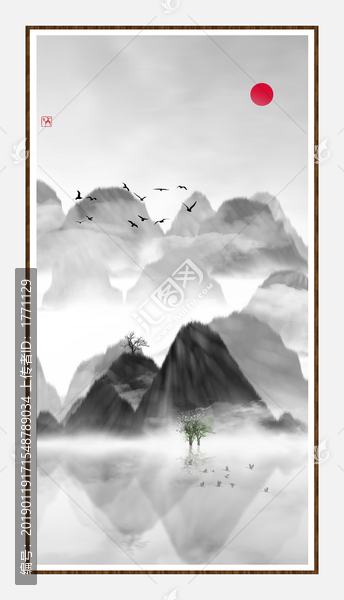 藝術(shù)裝飾抽象山水掛畫