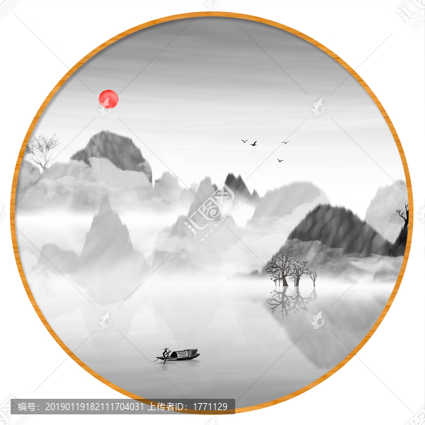 水墨裝飾水彩畫