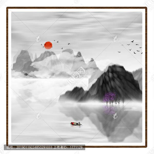 中國(guó)水彩水墨裝飾畫