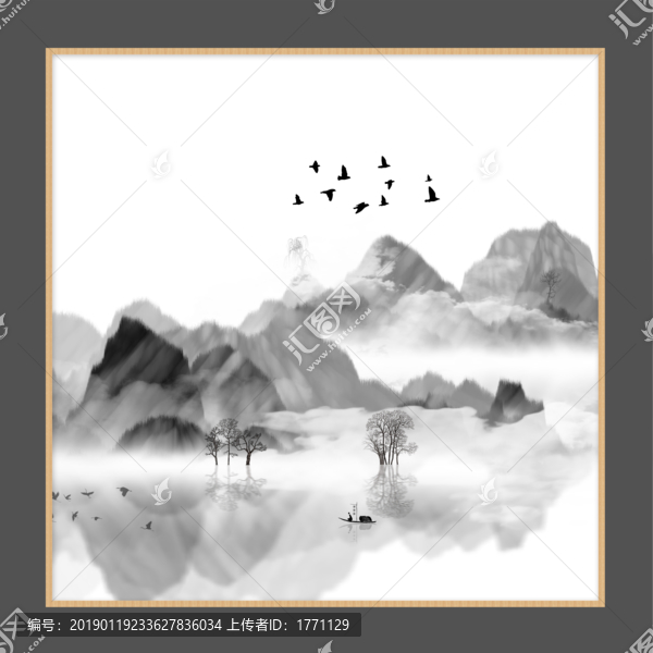 現(xiàn)代水墨水彩抽象油畫(huà)