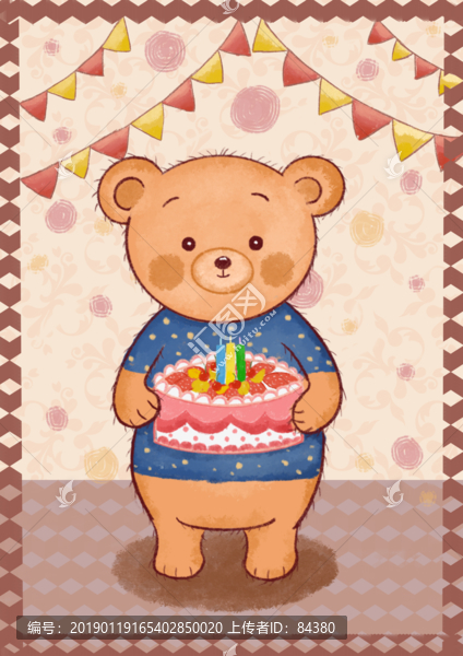 小熊生日蛋糕