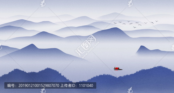 中國風(fēng)水墨畫山水之間