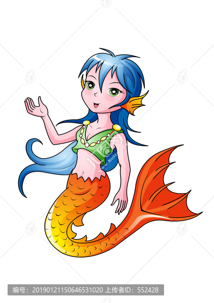 人魚女孩卡通設計