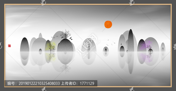藝術(shù)裝飾抽象山水掛畫