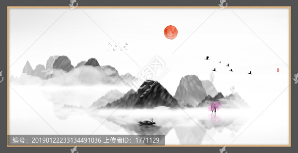 藝術(shù)裝飾抽象山水掛畫