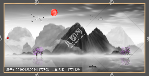抽象畫彩墨肌理油畫