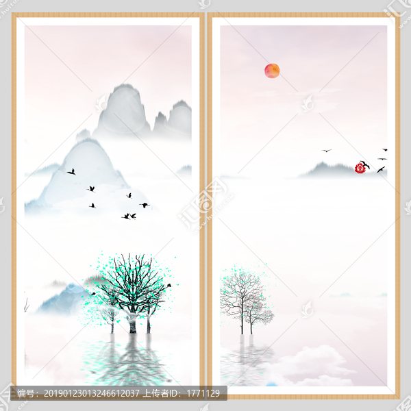 現(xiàn)代水墨水彩抽象油畫