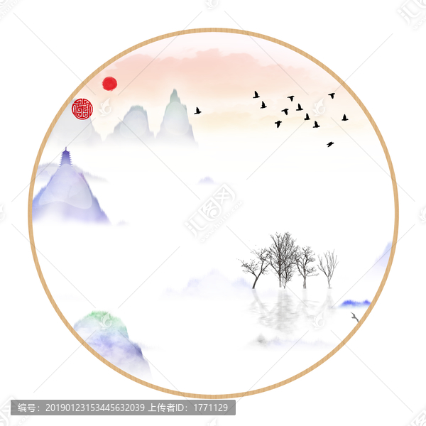 藝術(shù)裝飾抽象山水掛畫