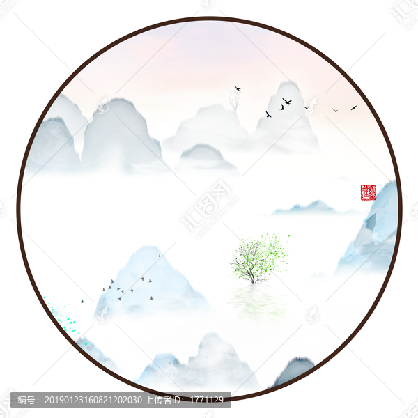 中國水彩水墨裝飾畫