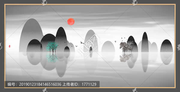 藝術(shù)裝飾抽象山水掛畫