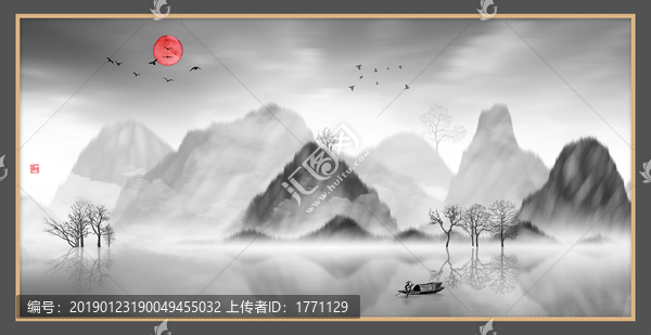 中國水彩水墨裝飾畫