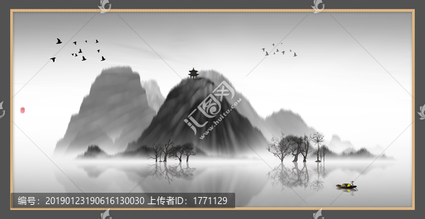 中國水彩水墨裝飾畫