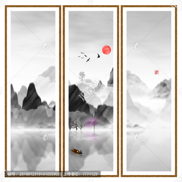 藝術(shù)裝飾抽象山水掛畫