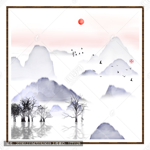 現(xiàn)代水墨水彩抽象油畫