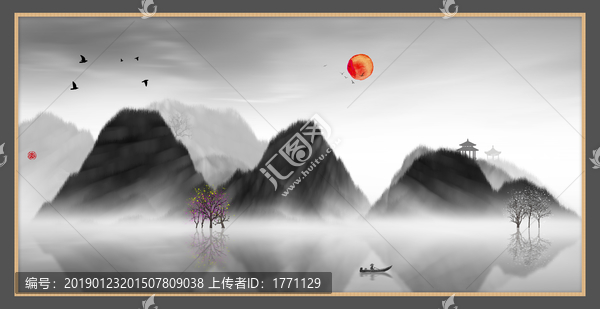 抽象畫彩墨肌理油畫