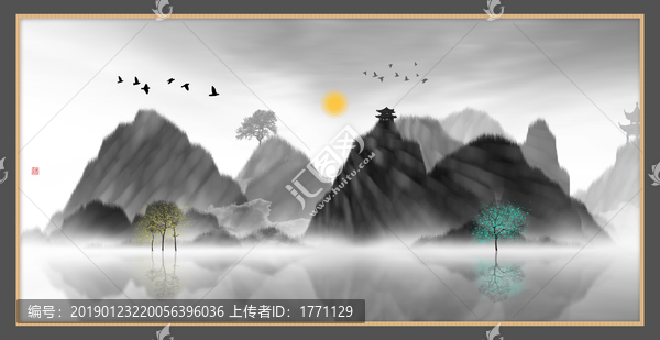 現(xiàn)代抽象水墨山水畫